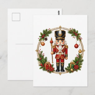 Cartão Postal Coroa de Natal do Quebra-Nozes Clássico Festa