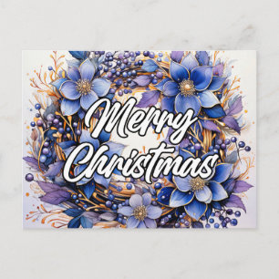 Cartão Postal Coroa de Natal Saudações de Fim de Ano