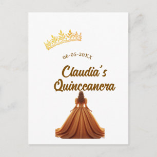 Cartão Postal coroa de princesa laranja quinceanera aniversário