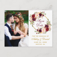 Coroa Floral Borgonha Salvar Data Foto