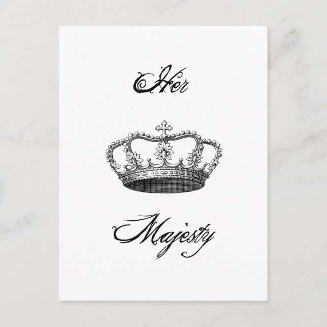 Cartão postal Coroa Sua Majestade (Frente)
