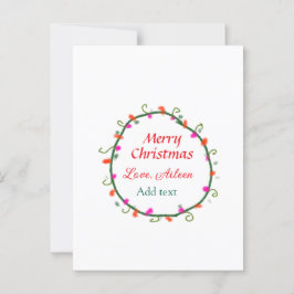 Cartão Postal coroa verde-branca-branca, coroa-branca, Feliz Nat