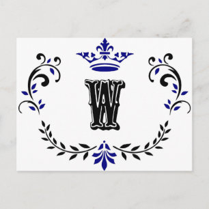 Cartão Postal Coroa Versa Monograma 'W'