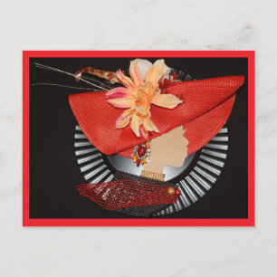 CARTÃO POSTAL COROAS ELEGANTES - VERMELHO / PRETO