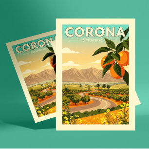 Cartão Postal Corona Califórnia Antiga