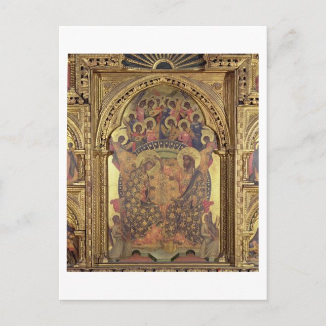 Cartão Postal Coronação da Virgem (detalhe do poliptych) (Frente)