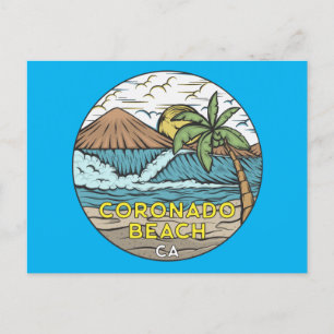 Cartão Postal Coronado Beach California Vintage