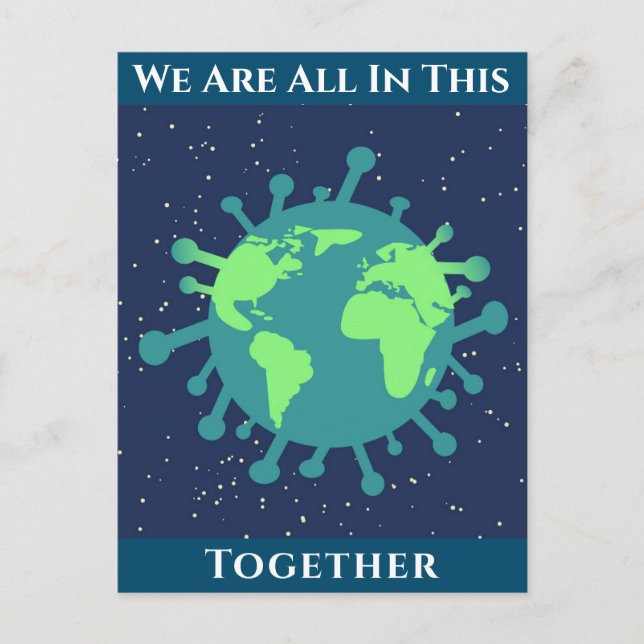Cartão Postal Coronavírus Covid 19 Tudo Isto Juntos (Frente)
