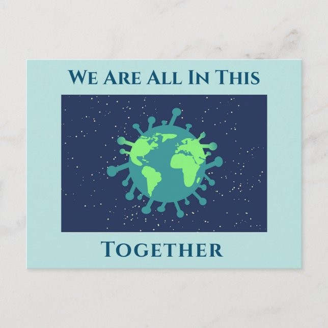 Cartão Postal Coronavírus Covid 19 Tudo Isto Juntos (Frente)