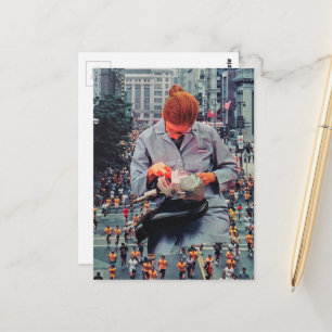 Cartão Postal Corra O Dentista Está Chegando Colagem Surrealista