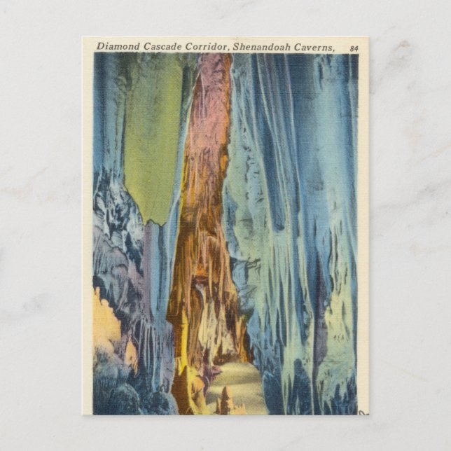 Cartão Postal Corredor do Castelo de Diamond, Shenandoah Caverns (Frente)