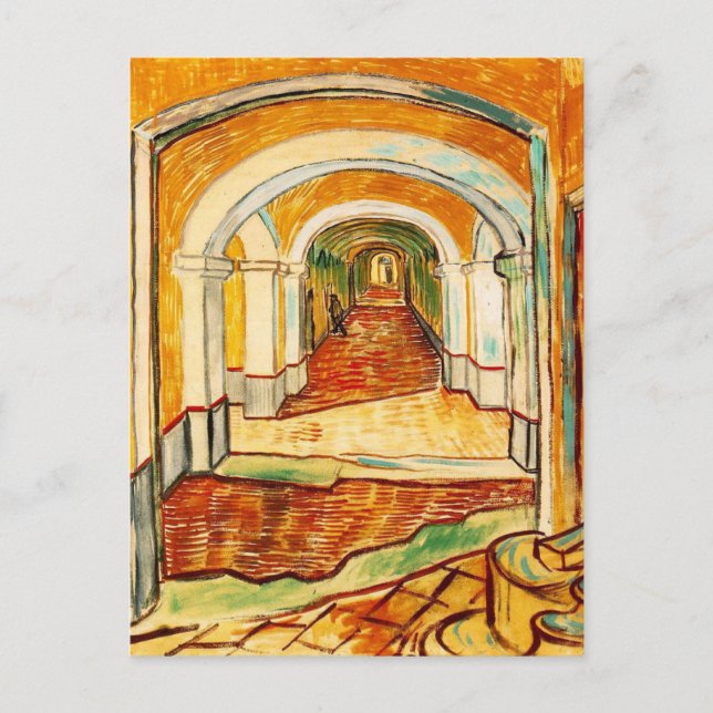 Cartão Postal Corredor Vincent van Gogh no Asilo (Frente)