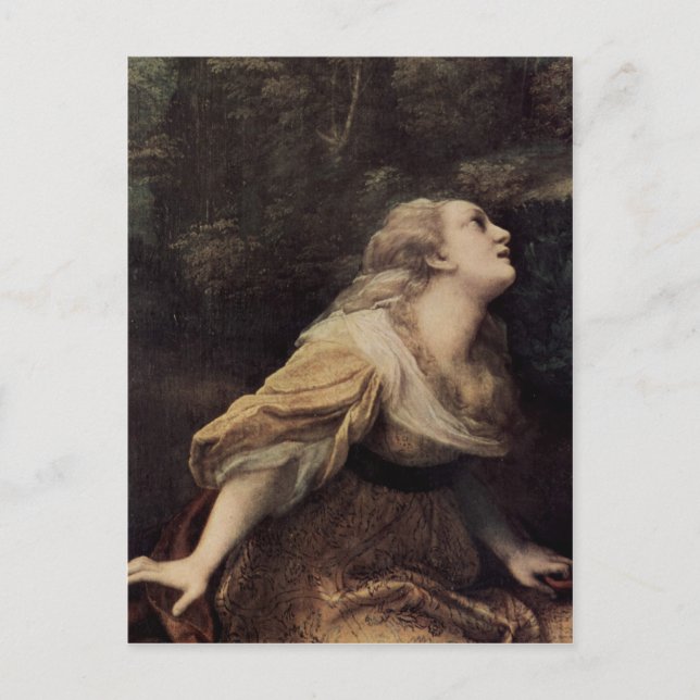 Cartão Postal Correggio Noli me tangere, Detalhe: Hl. Maria Magd (Frente)