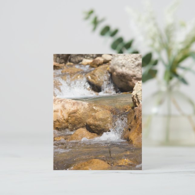 Cartão Postal Córrego tempestuoso na primavera (Em pé/Frente)