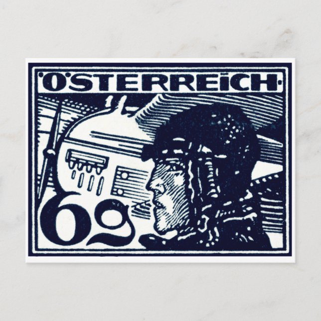 Cartão Postal Correio Aéreo Austríaco de 1925 (Frente)