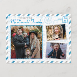 Cartão Postal Correio Aéreo com Glitter Fotografias da Família d