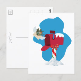 Cartão Postal Correio aéreo da caixa de correio de inverno