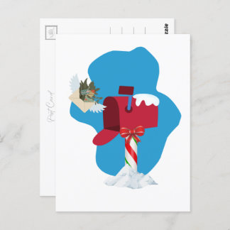 Cartão Postal Correio aéreo da caixa de correio de inverno