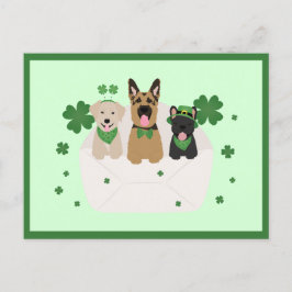 Cartão Postal Correio de Cachorro do Dia de São Patrício