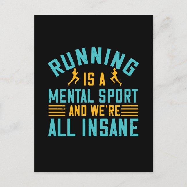 Cartão Postal Correndo - Correr é um esporte mental (Frente)