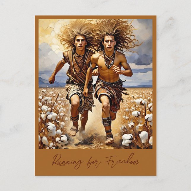 CARTÃO POSTAL " CORRENDO PARA A LIBERDADE " (Frente)