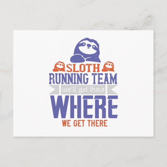 Cartão Postal Correndo - Sloth Running Team (Frente)