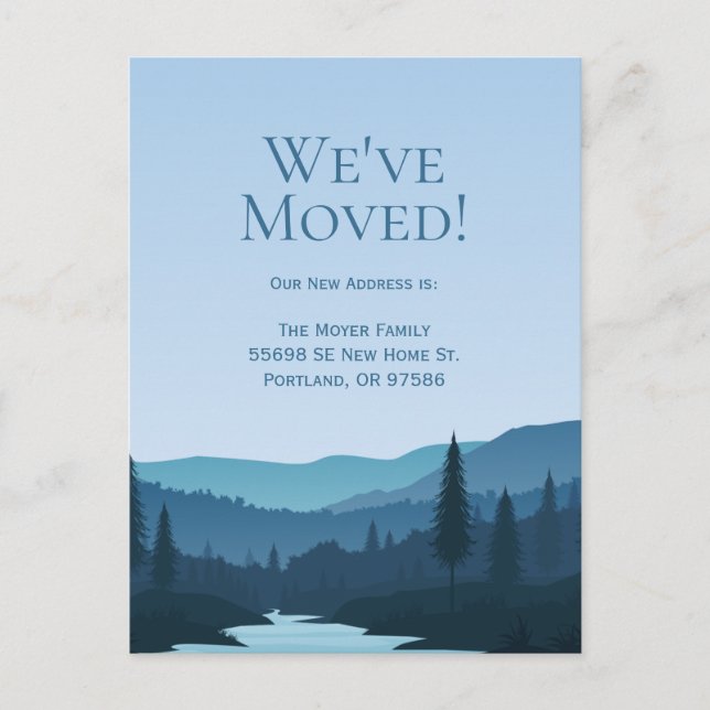 Cartão Postal Corrente da Floresta Russa com Pinheiros (Frente)