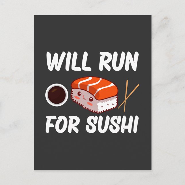 Cartão Postal correrá para o amante sushi (Frente)