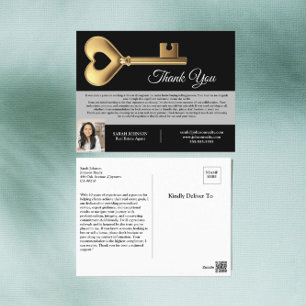 Cartão Postal Corretor de Imóveis Personalizado Agradecimento a