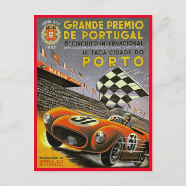 CARTÃO POSTAL CORRIDA CLÁSSICA - GRANDE PRÉMIO DE PORTUGAL 1955  (Frente)