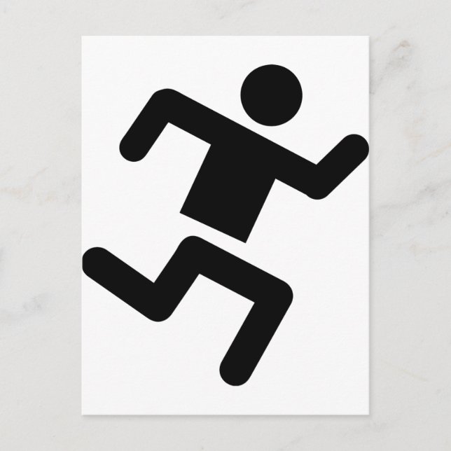 Cartão Postal corrida de atletismo negro (Frente)