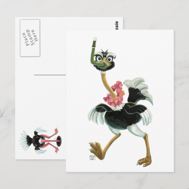 Cartão Postal Corrida de Avestruz no Pântano (Frente/Verso)