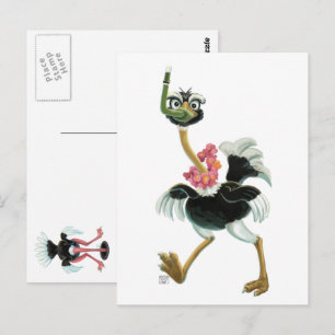 Cartão Postal Corrida de Avestruz no Pântano