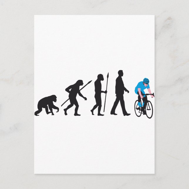 Cartão Postal corrida de bicicleta de evolução (Frente)