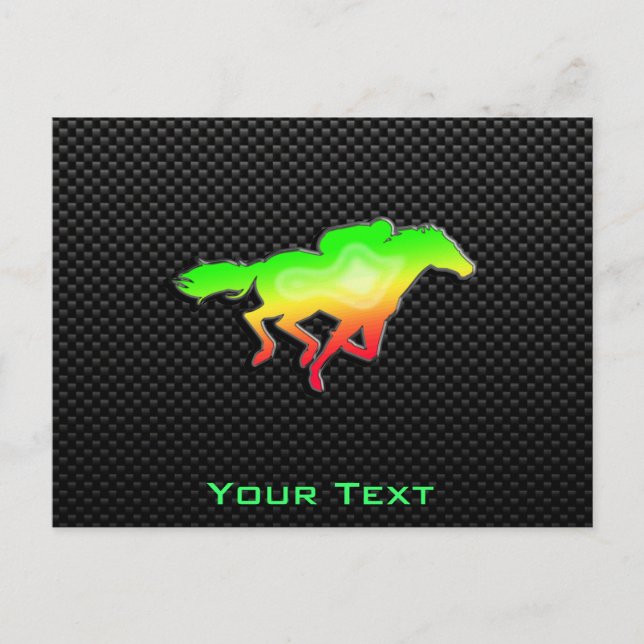 Cartão Postal Corrida de Cavalo Sleek (Frente)