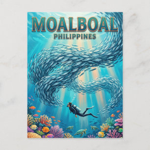 Cartão Postal Corrida de Sardinha Moalboal Filipinas