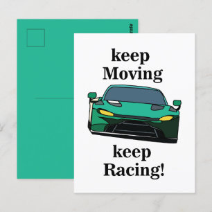 Cartão Postal Corrida Race Car Racer