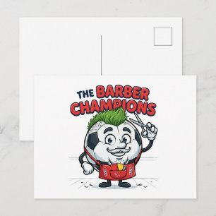 Cartão Postal Corte de Cabelo Campeão de Futebol do Barbeiro