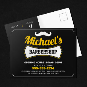 Cartão Postal Corte de Cabelo Clássico na Barbearia