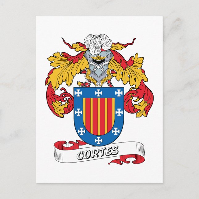 Cartão Postal Cortes Family Crest (Frente)