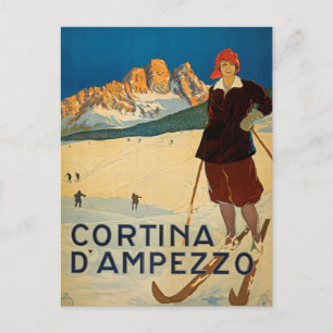 Cartão Postal Cortina d' Ampezzo, Itália - Viagens vintage posta