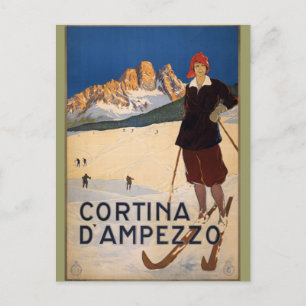 Cartão Postal Cortina d'Ampezzo Viagens vintage Art