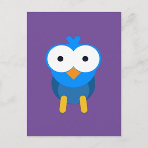 Cartão Postal Coruja azul personalizada