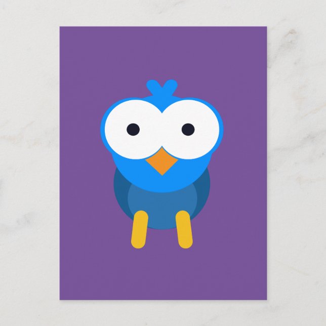 Cartão Postal Coruja azul personalizada (Frente)