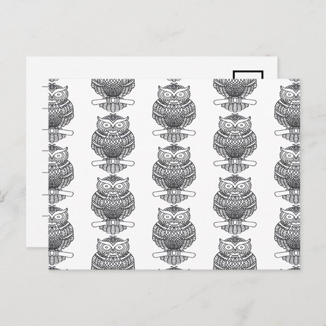 Cartão Postal Coruja (branco padrão) - Cartão-postal (Frente/Verso)