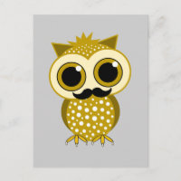 coruja de bigode engraçada