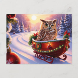 Cartão Postal Coruja de manga durante os feriados