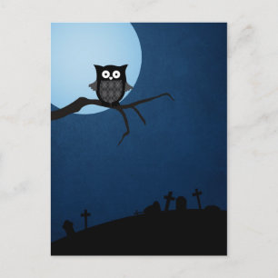 Cartão Postal Coruja de sanduíche Spooky