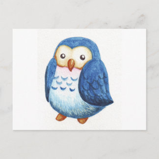 Cartão Postal Corujas Cutes Pintadas