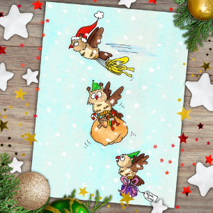 Cartão Postal Corujas de Natal